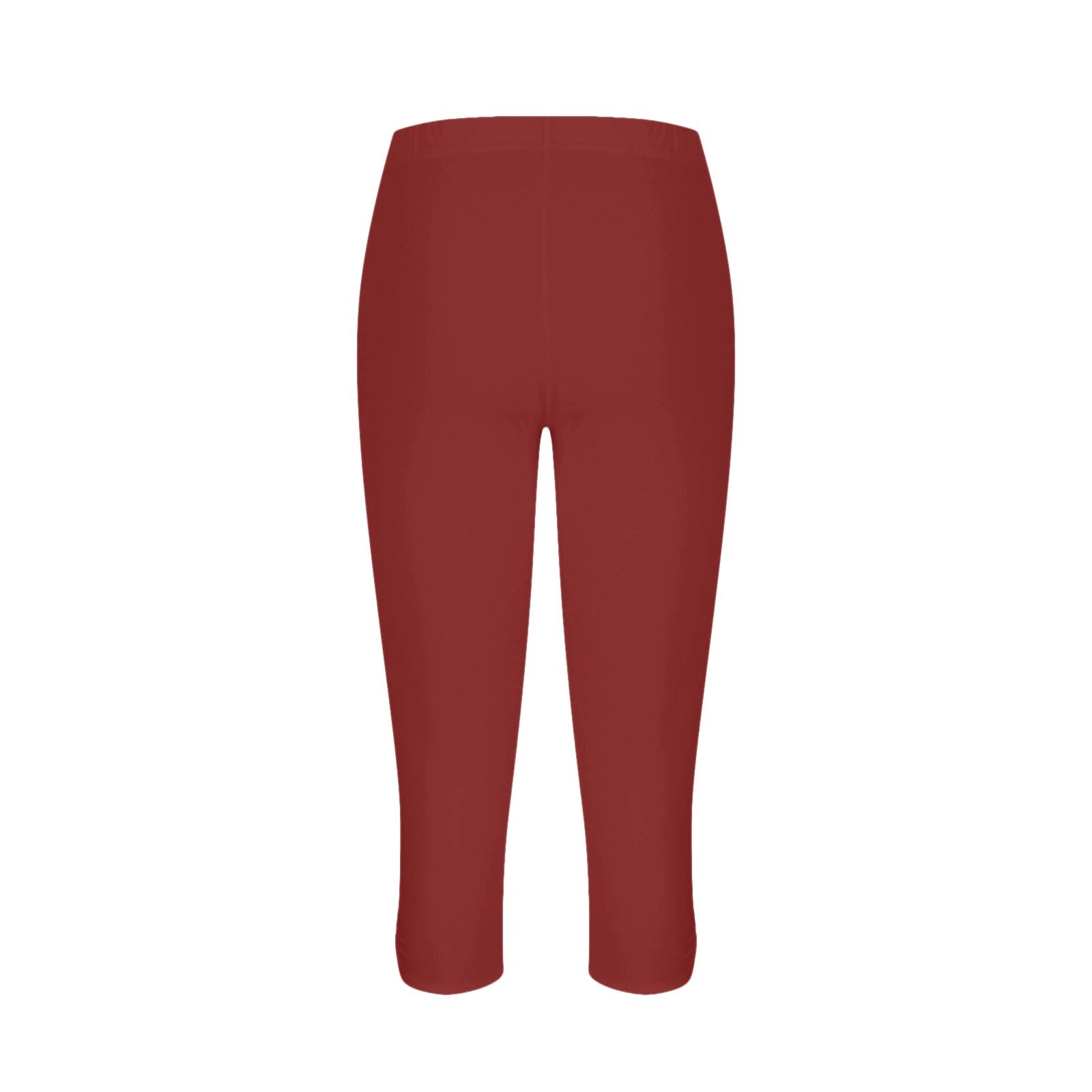 thumbnail image 4 of Leggings capri de compresión de cintura alta para mujer - Pantalones de yoga elásticos con bolsillos, mezcla de poliéster y spandex - Tallas M-XXXXL para hacer ejercicio/verano, 4 of 5